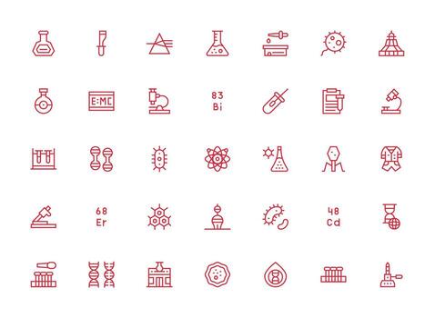 35 Icons for Scientific in Regular Clean Line Format Neatly Designed Icons for Web Platforms vector