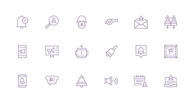 alerta icono conjunto con 18 mínimo línea íconos funcional icono serie vector