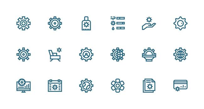 configurar presentando 18 íconos en fuerte carrera línea diseño multi-estilo íconos para creativo proyectos vector