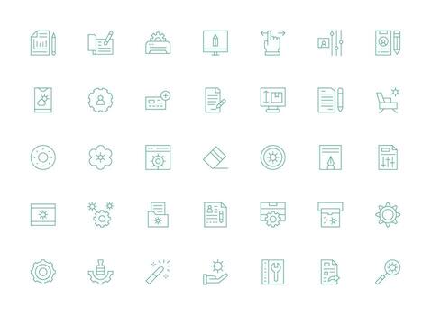 ligero línea íconos desde modificar conjunto con 35 vectores sencillo icono paquete