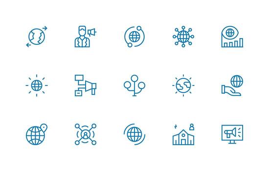 15 íconos para superar a en regular línea formato de múltiples fines icono paquete para plantillas vector
