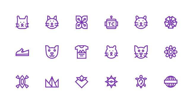 Logo Icon Set with 18 Strong Stroke Line Graphics Interface Icons for Daily Use vector