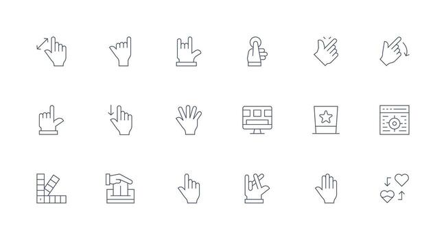mínimo línea íconos desde ui conjunto con 18 vectores web y aplicación icono paquete colección