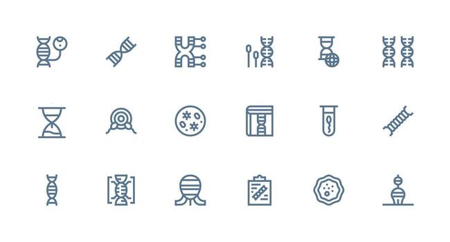 Strong Stroke Line Icons from Genetics Set with 18 Vectors Lightweight Icon Series for Fast Prototypes