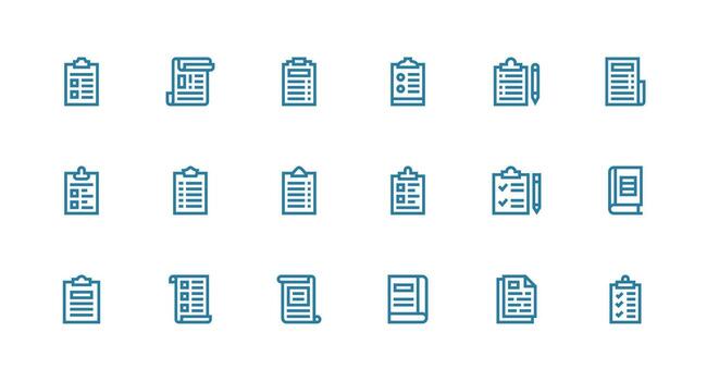 18 íconos para formas en fuerte carrera línea formato simplificado icono paquete para visual herramientas vector