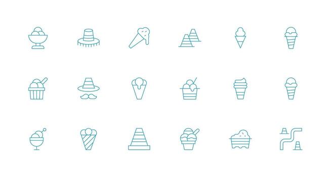 18 íconos para cono en mínimo línea formato web y aplicación icono paquete colección vector