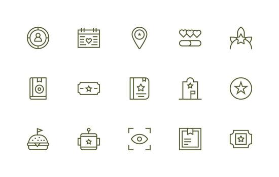 15 Regular Line Designs for Highlighted Icons Fully Editable Icon Set for Web vector
