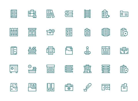 Documents Icon Collection with 35 Regular Clean Line Designs Interface Icons for Daily Use vector