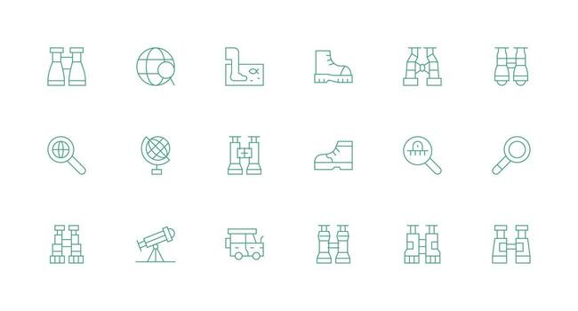 Minimal Line Icons from Explore Set with 18 Vectors Balanced Icon Set for Functional Design