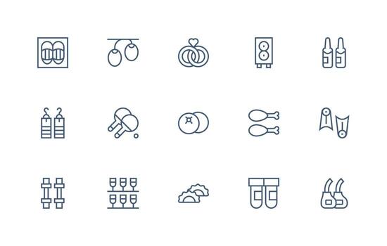 Regular Line Icons from Pair Set with 15 Vectors Pixel Perfect Icons for Modern Apps