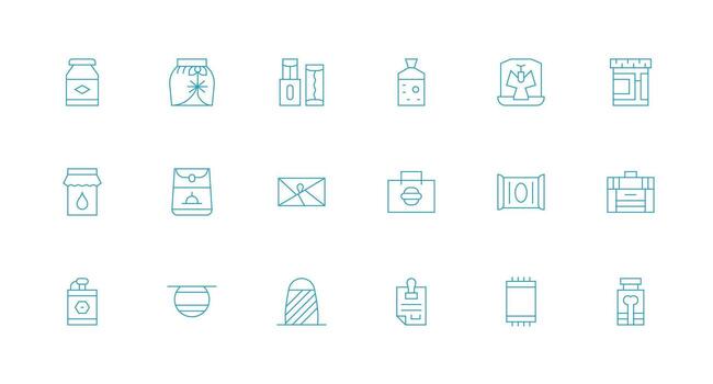 Minimal Line Icons from Sealed Set with 18 Vectors Balanced Icon Set for Functional Design