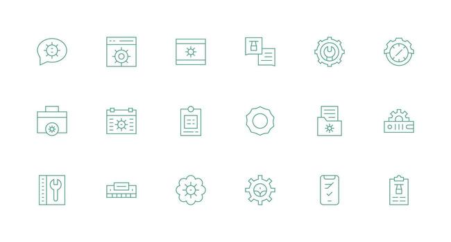 Minimal Line Style Manage Icons with 18 Vectors Minimal Icon Set for Interface Projects