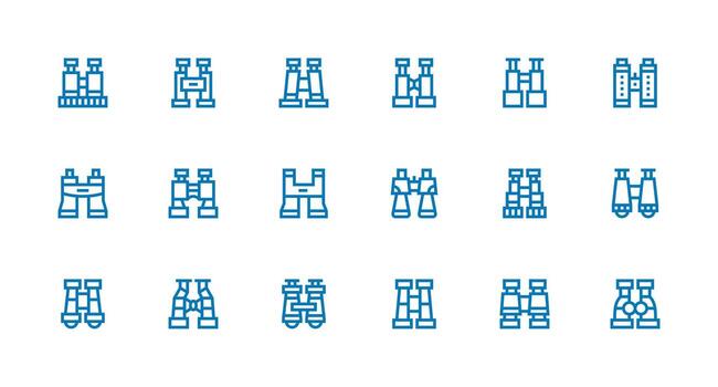 18 Strong Stroke Line Vectors for Spotting Scope Theme Essential Icons for Rapid UI Building