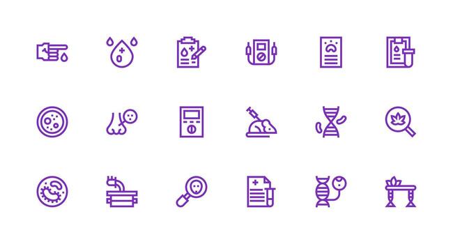 18 Strong Stroke Line Designs for Testing Icons Fully Editable Icon Set for Web vector