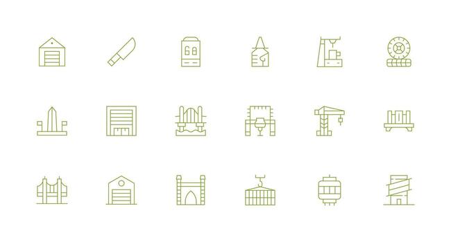 Steel Set with 18 Minimal Line Icons Essential Icons for Rapid UI Building vector