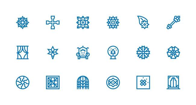 Strong Stroke Line Style Ornate Icons with 18 Vectors High-Resolution Icons for Any Platform