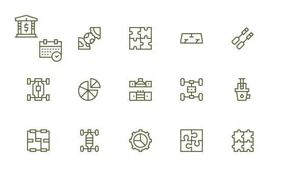 15 Regular Line Icons for Parts Graphics Multi-Style Icons for Creative Projects vector