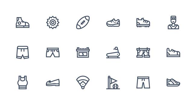 Running Icon Collection with 18 Strong Stroke Line Designs Scalable Icons for Cross-Platform Interfaces vector