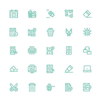 25 Medium Stroke Outline Designs for Delete Icons Sharp Icons for Presentations vector