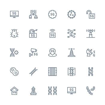 25 Medium Stroke Outline Style Icons from Cellular Collection Interface Icon Collection for Daily Projects vector