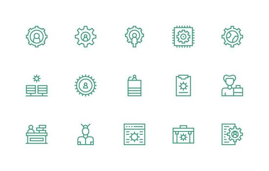 15 Admin Icons in Regular Line Aesthetic Icon Set for Web vector