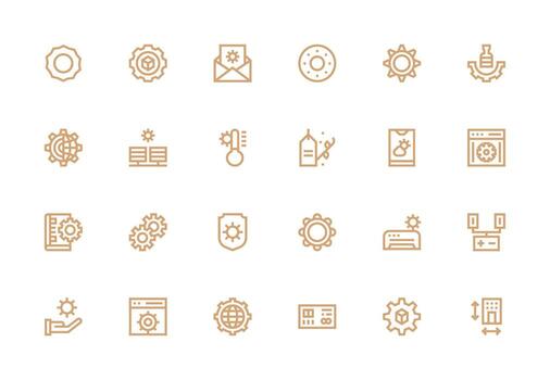 24 parámetros íconos en grueso línea línea estético de múltiples fines icono conjunto vector