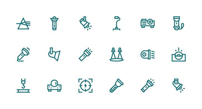 Strong Stroke Line Icons from Beam Set with 18 Vectors Neat Icon Set