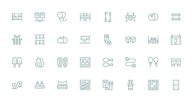 Thin Line Icons from Two Set with 32 Vectors Design Icon Pack