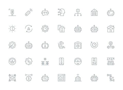 Light Line Style Automation Icons with 35 Vectors Design Icon Pack