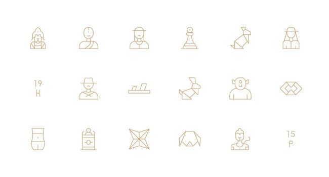 Minimal Line Icons from Figure Set with 18 Vectors Neutral Style Icons for Any Project