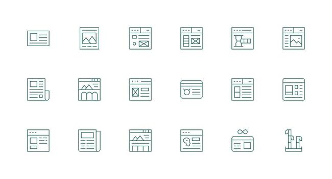 Blog featuring 18 Icons in Minimal Line Design Interface Icon Collection vector