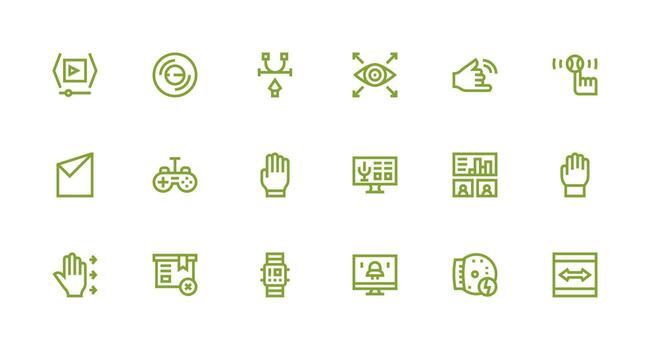 18 Strong Stroke Line Style Icons from Interface Collection Reusable Icon Set vector