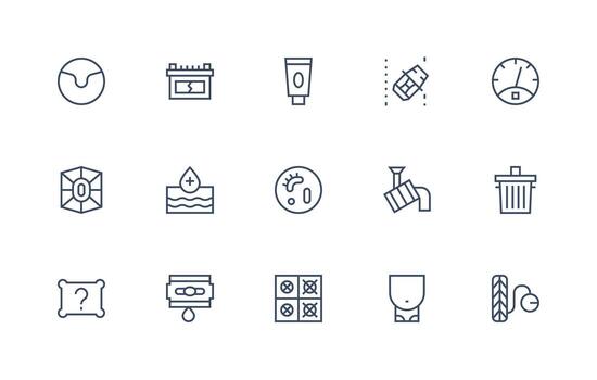 Regular Line Style Empty Icons with 15 Vectors Core Icon Collection for Daily Tasks