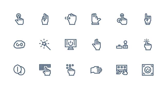 18 íconos para activar en fuerte carrera línea formato editable icono colección vector