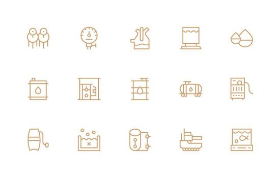 tanque icono colección con 15 regular línea diseños neutral estilo íconos para ninguna proyecto vector