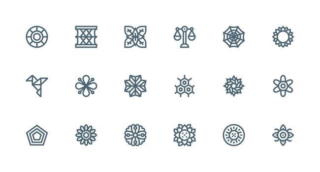 fuerte carrera línea estilo simetría íconos con 18 vectores neutral estilo íconos para ninguna proyecto