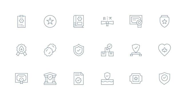18 Minimal Line Style Icons from Certified Collection Flexible Icon System for Web Interfaces vector