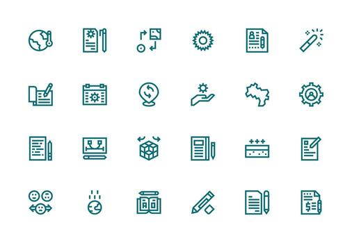 24 grueso línea línea estilo íconos desde cambio colección detallado icono colección para diseño sistemas vector