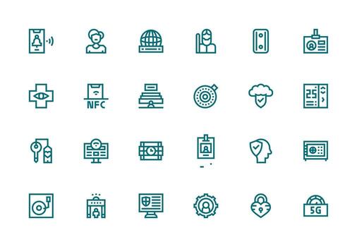 24 grueso línea línea diseños para acceso íconos escalable íconos para multiplataforma interfaces vector