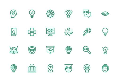 Insight Set with 24 Thick Line Line Icons Responsive Icon Set for Flexible Layouts vector