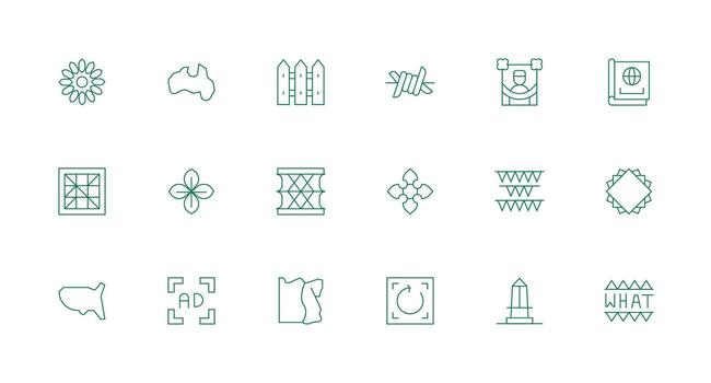 Minimal Line Icons from Border Set with 18 Vectors Clean Icon Collection for Web Use