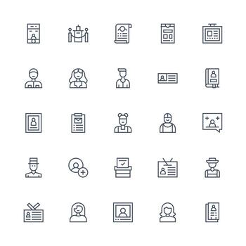 25 medio carrera contorno vectores para registro tema icono conjunto para proyectos