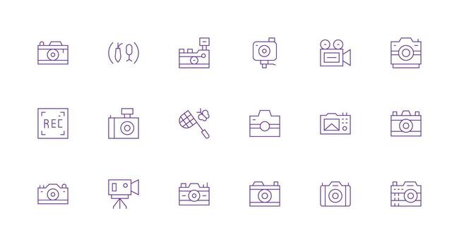 Capture Icon Collection with 18 Minimal Line Designs General Use Icon Pack vector