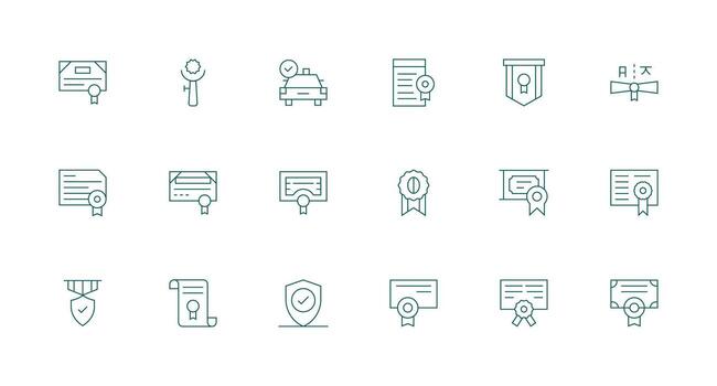 Minimal Line Icons from Licensed Set with 18 Vectors Clean Set for Layout Prototypes