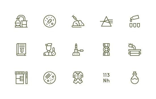 15 regular línea diseños para experimentar íconos ui icono conjunto vector