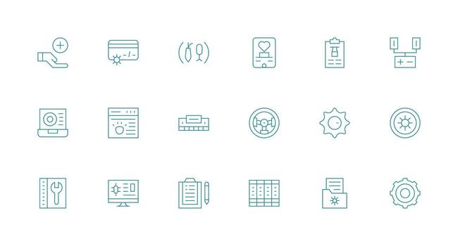 18 Icons for Manage in Minimal Line Format Fully Editable Icon Set for Web vector