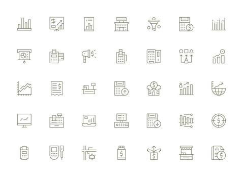 Light Line Icons from Sales Set with 35 Vectors Complete Icon Bundle for Web Design