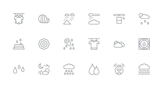 Humidity featuring 18 Icons in Minimal Line Design Scalable Icon Pack vector