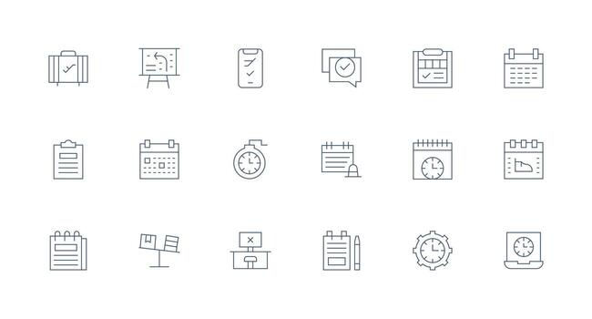 18 Icons for Task in Minimal Line Format Interface Icons for Daily Use vector