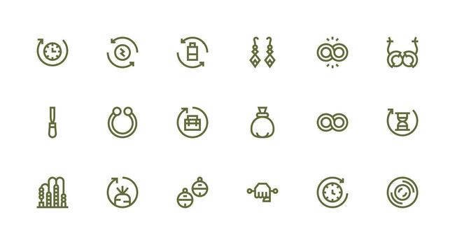 Loop Design Icons featuring 18 in Strong Stroke Line Style Scalable Icons for All Themes vector